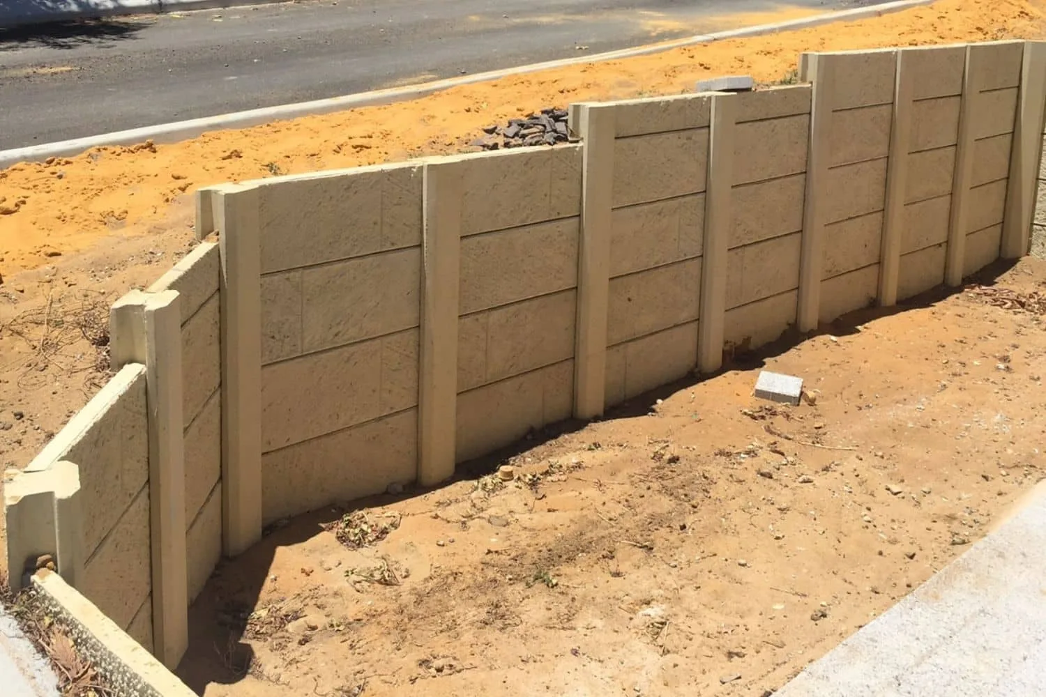 Concrete retaining wall project in Moreton Bay